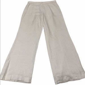 Vintage Blunauta Solid White Linen Summer Pants Sz 44